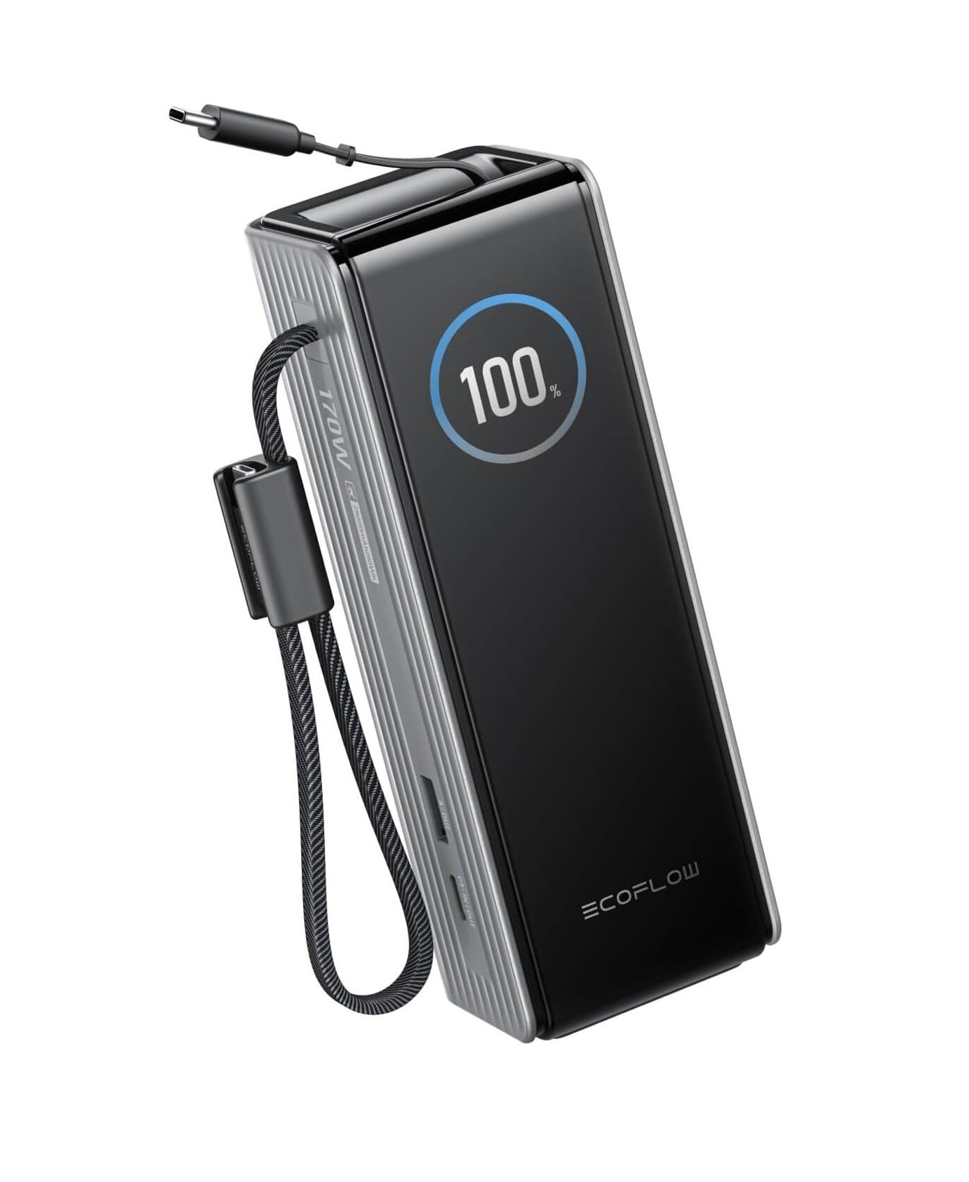 EcoFlow Charge Powerbank RAPID 25000mAh 170W + 100W Built-In & Retractable Cable Black