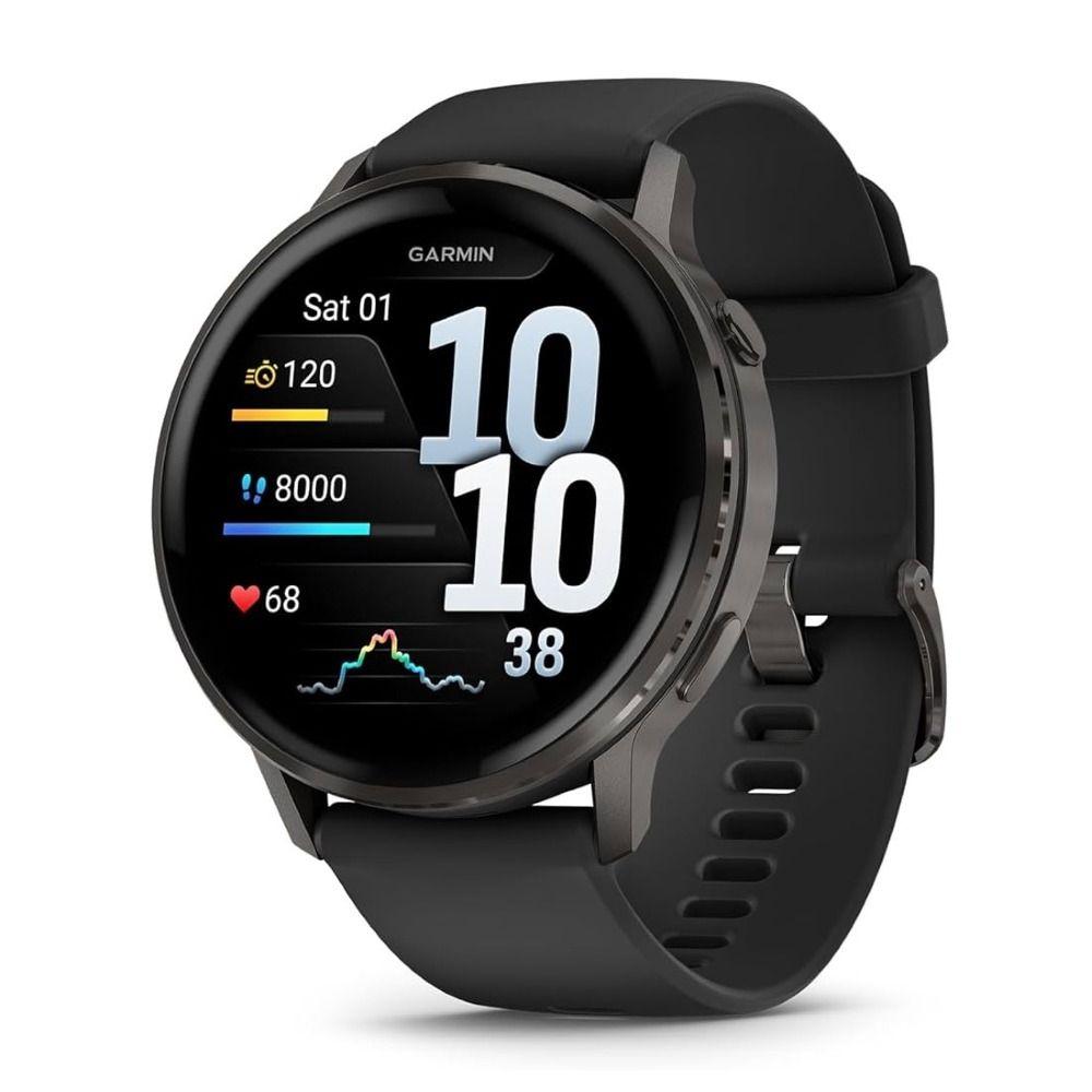 GARMIN VENU 4 45MM GPS BLACK WITH DARK GRAY SILICONE BAND
