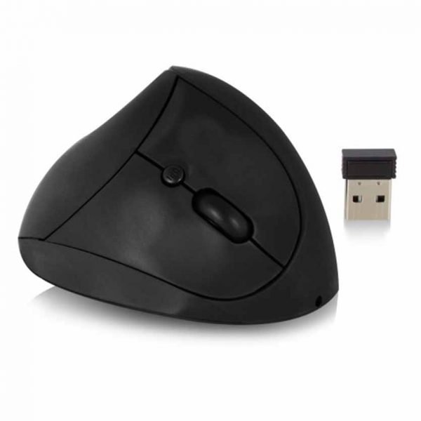 EW3150 ERGONOMIC MOUSE WIRELESS USB NANO RECEIVER,1600DPI BLACK EWENT