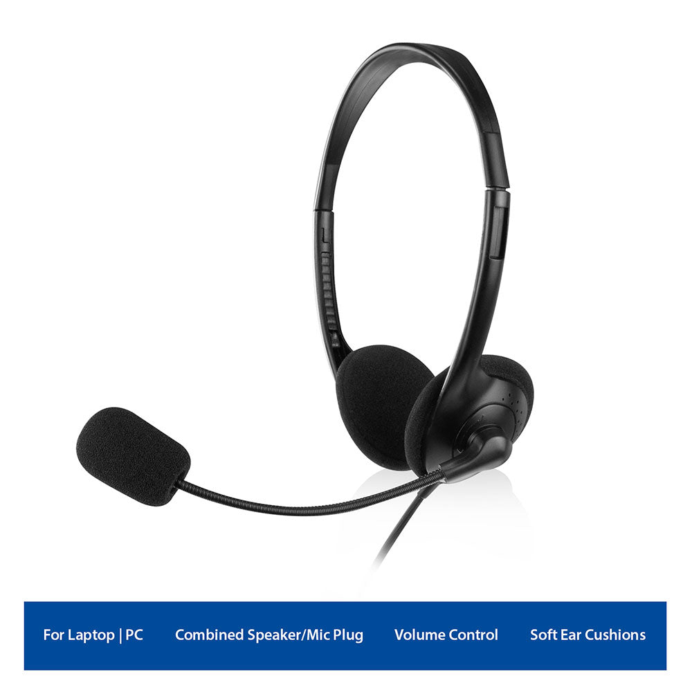 EWENT EW3567 HEADSET JACK 3.5mm WITH MIC BLACK