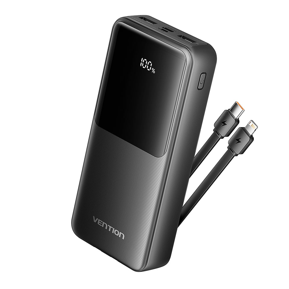 Vention Powerbank 20000mAh 22.5W Built-in USBC+Lighting Black FHPB0