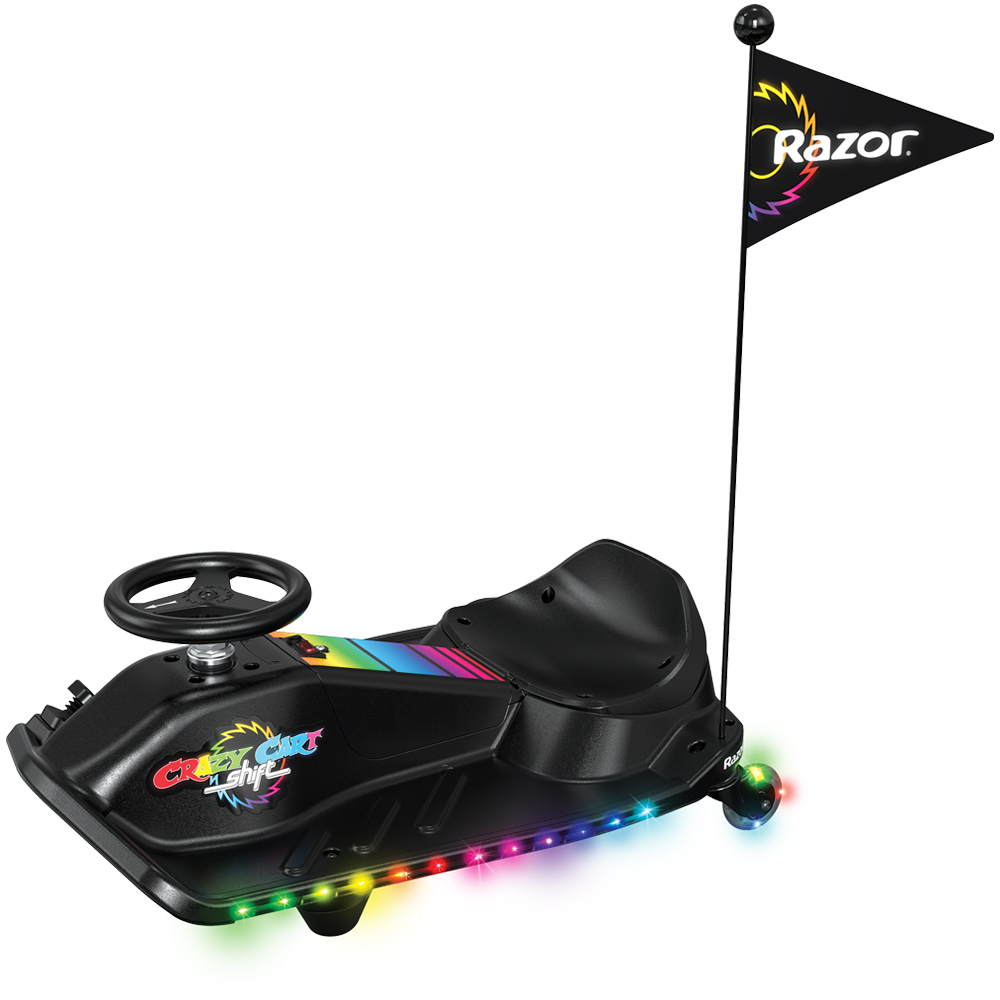 Electric Toy Car for Kids RAZOR Crazy Cart Shift Lightshow 20173805 black