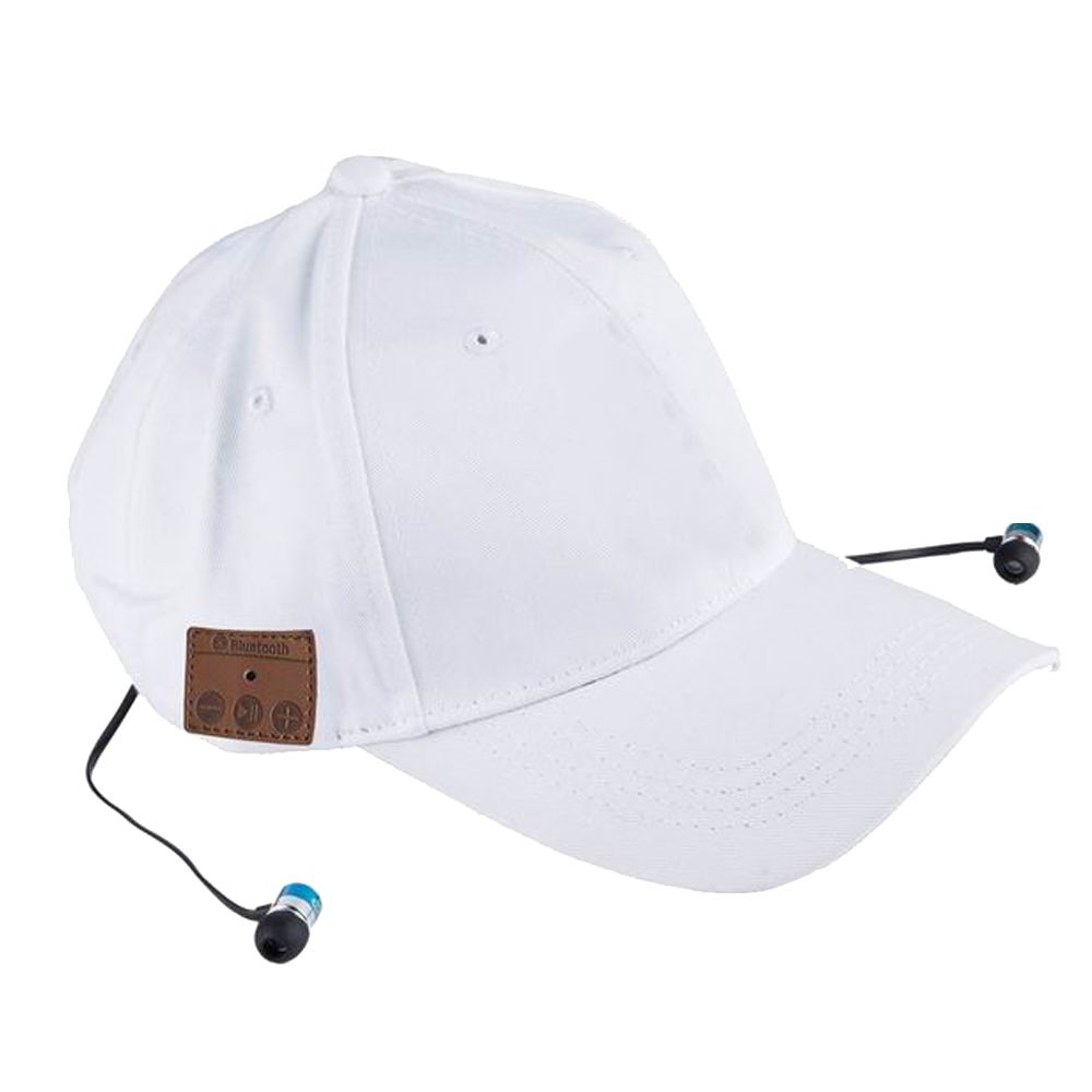 Bluetooth Earphones - Neckband with microphone Smart Baseball Cap SK-H101B-W white