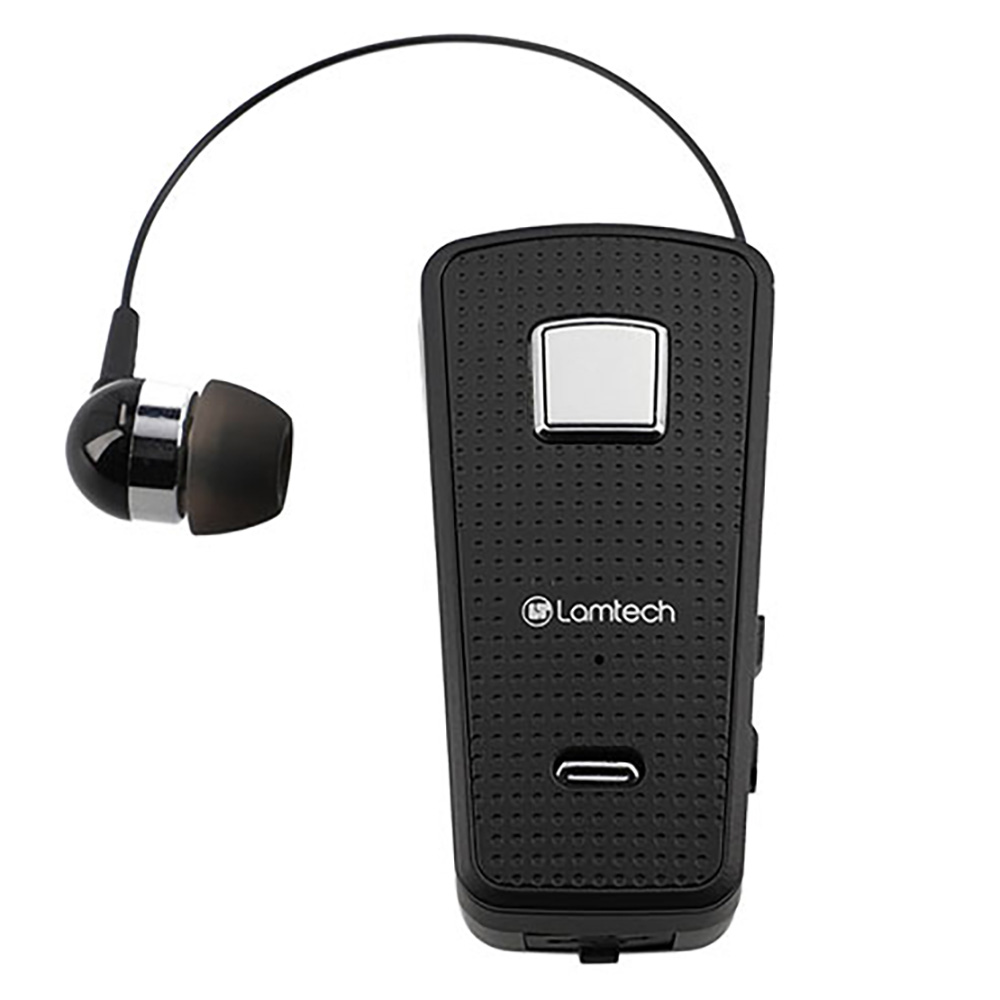 Handsfree Bluetooth LAMTECH Retractable Clip on LAM000476 black