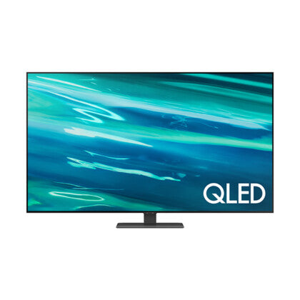 SAMSUNG TV 55'' Q80A, 3840X2160 UHD, 4K, QLED, SMART, 3800 PQI, 120HZ, HDR 10+, QUAD-CORE, HDMIx4, USBx2, ETHERNET, STYLISH Q, CARBON SILVER