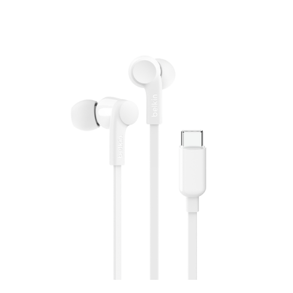 BELKIN BLK-G3H0002BTWHT Ακουστικά με Υποδοχή USB-C, Άσπρο