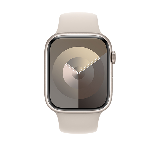 APPLE Smartwatch Series 9 GPS 45 mm, Starlight Aluminium με Starlight Sport Band Λουράκι M/L