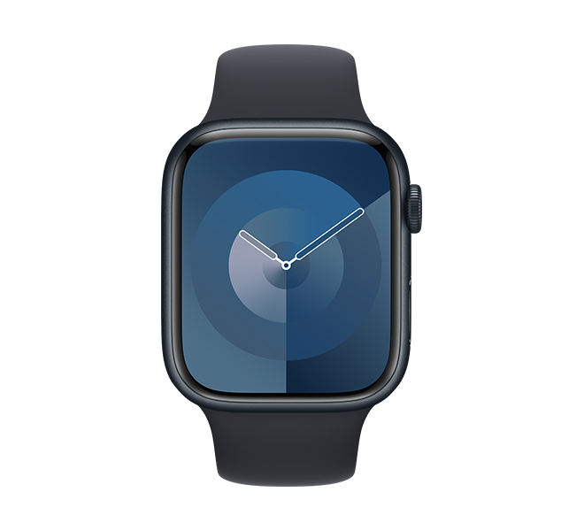 APPLE Smartwatch Series 9 GPS 45 mm, Midnight Aluminium με Midnight Sport Band Λουράκι S/M