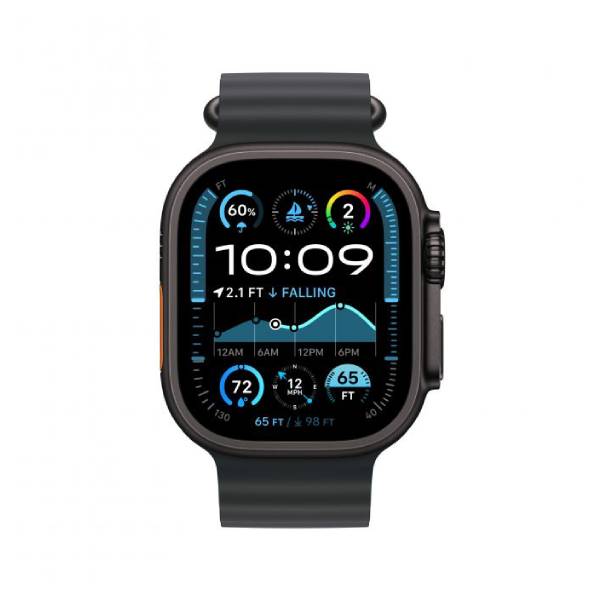 APPLE Smartwatch Ultra 2 GPS + Cellular 49mm, Μαύρο Titanium με Μαύρο Ocean Λουράκι