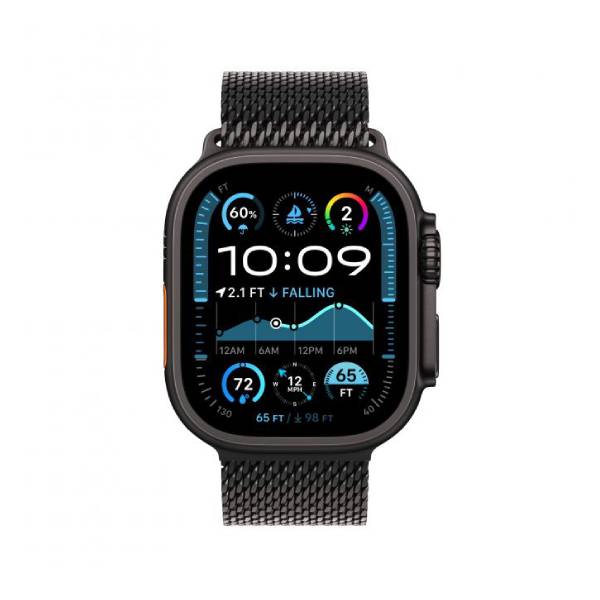 APPLE Smartwatch Ultra 2 GPS + Cellular 49mm Μαύρο Titanium με Milanese Loop – Medium