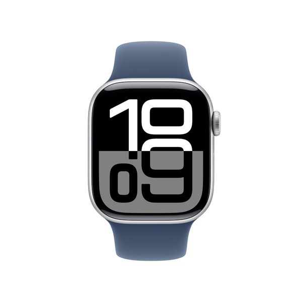 APPLE Smartwatch Series 10 GPS + Cellular 42mm, Ασημί Aluminium με Denim Sport Λουράκι, S/M