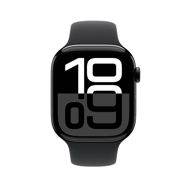 APPLE Smartwatch Series 10 GPS + Cellular 42mm, Jet Μαύρο Aluminium με Μαύρο Sport Λουράκι, S/M