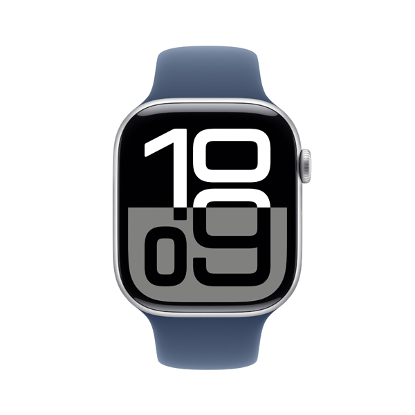 APPLE Smartwatch Series 10 GPS + Cellular 46mm, Ασημί Aluminium με Denim Sport Λουράκι, S/M