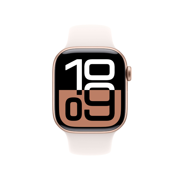 APPLE Smartwatch Series 10 GPS + Cellular 46mm, Rose Gold Aluminium με Light Blush Sport Λουράκι,S/M