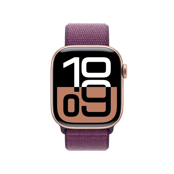 APPLE Smartwatch Series 10 GPS + Cellular 46mm, Rose Gold Aluminium με Plum Sport Loop Λουράκι