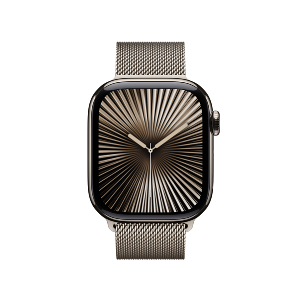 APPLE Watch Series 10 GPS + Cellular 46mm, Natural Titanium με Natural Milanese Loop Λουράκι, M/L