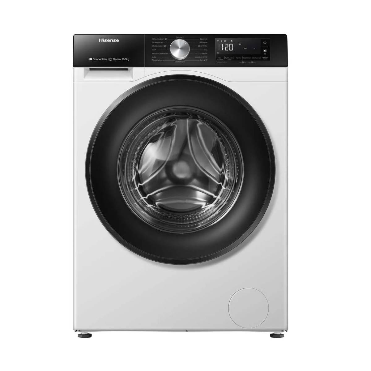 HISENSE WF3S9043BW3 Πλυντήριο Ρούχων WiFi με Ατμό 9 kg, Άσπρο