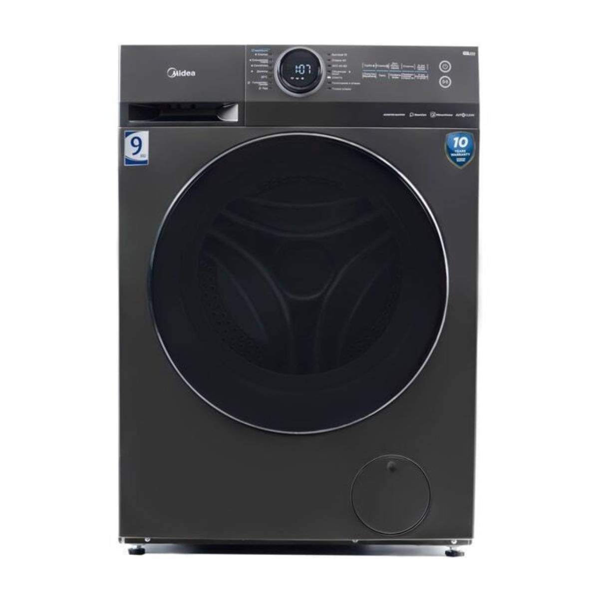 MIDEA MF200W90WB/T-GR Πλυντήριο Ρούχων 9 kg, Μαύρο