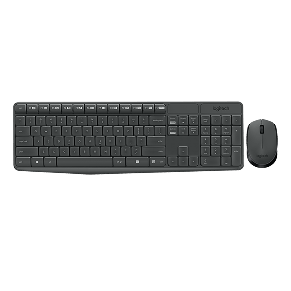 Cordless Keyboard + Mouse LOGITECH MK235 GR 920-007915 black