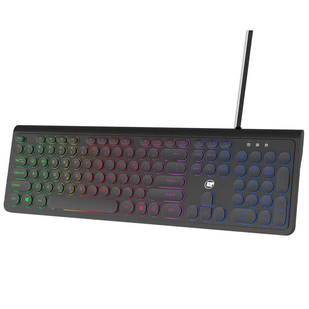 Corded Keyboard LAMTECH Rainbow LAM113058 GR black
