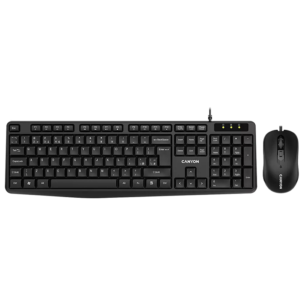 Corded Keyboard + Mouse CANYON CNE-CSET1 US black