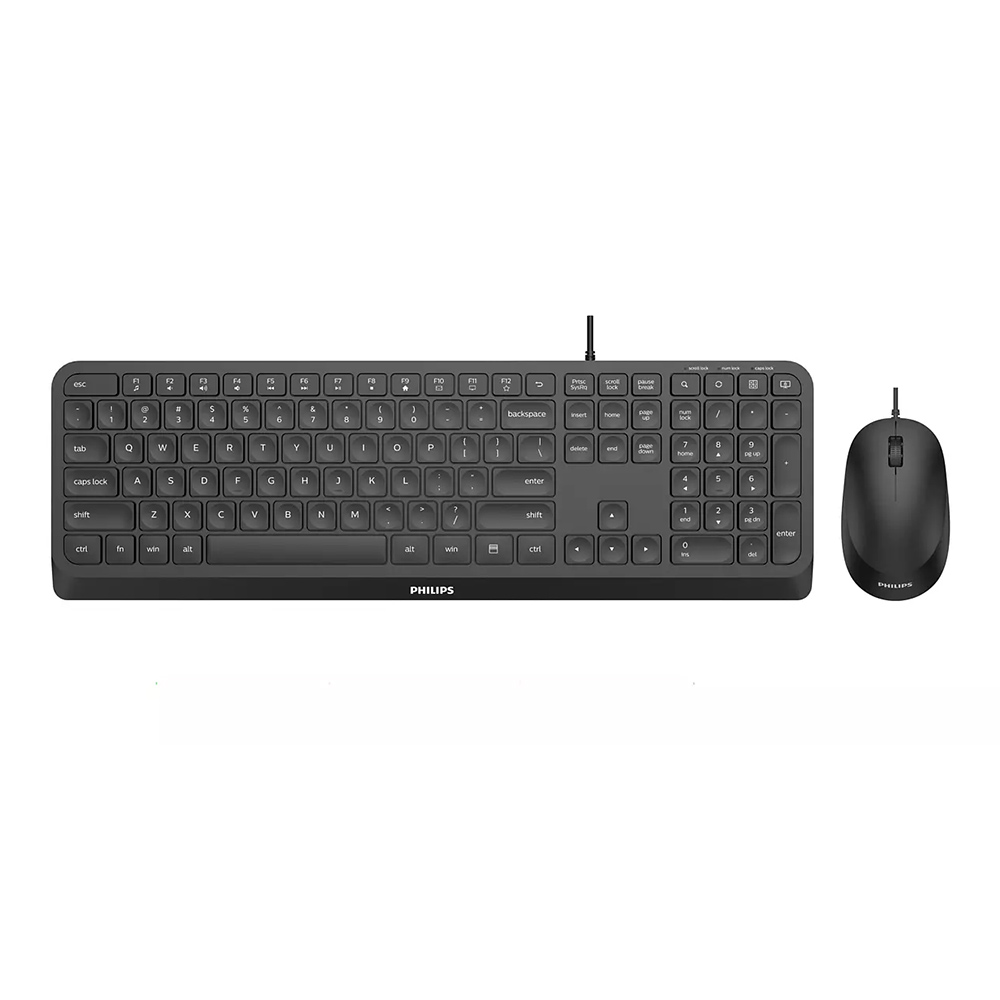 Corded Keyboard + Mouse PHILIPS USB SPT6207B/00 US black