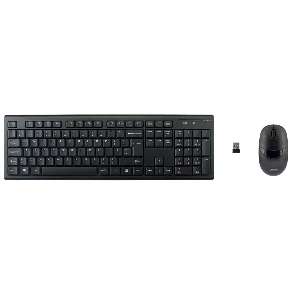 Cordless Keyboard + Mouse DELTACO TB-114-UK UK black