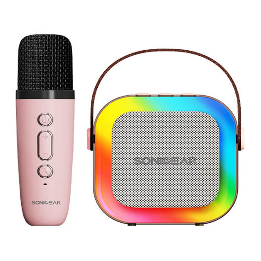 Portable Speaker SONICGEAR IOX K200 + Cordless Microphone pink
