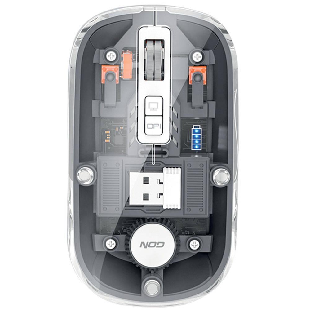 Cordless Mouse Οptical NOD Cybergrey 141-0243 grey/transparent