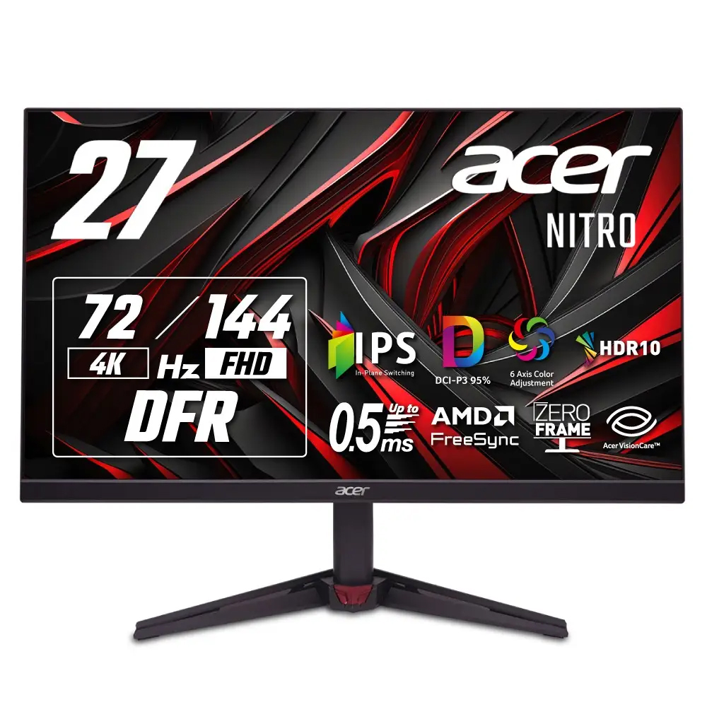 PC Monitor 27" ACER Nitro KG272KL1bmiipx UM.HX2EE.110 4K UHD IPS LED black