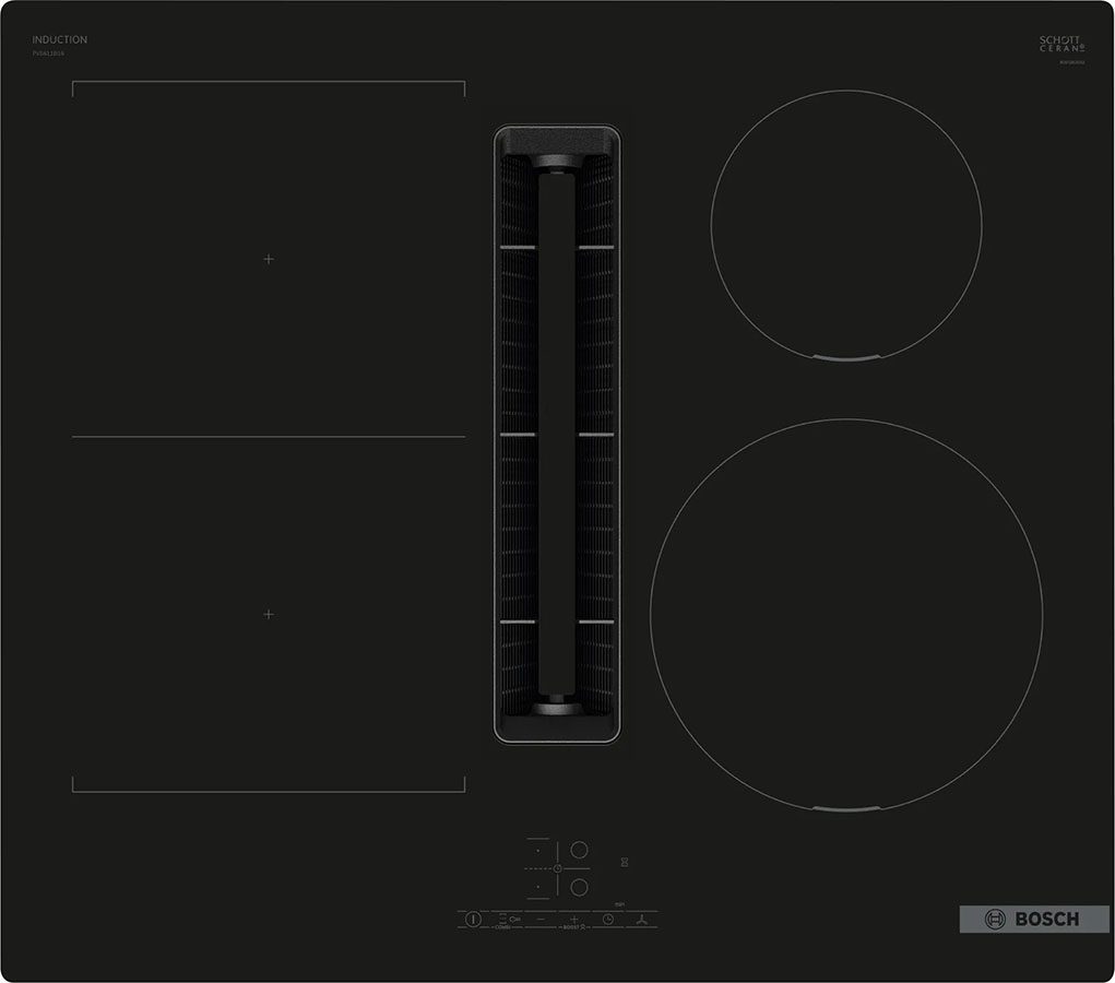 Bosch PVS611B16E Built-in Induction Hob with Integrated Ventilation System, 60 cm