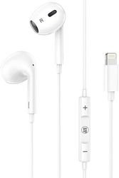 LAMTECH LIGHTNING WIRED EARPHONES WITH MICROPHONE WHITE LAM111740