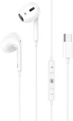 LAMTECH TYPE-C MOBILE EARPHONES WITH MICROPHONE WHITE LAM020939