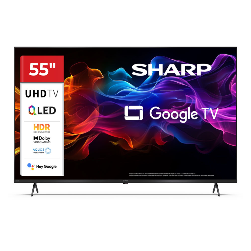 TV 55" SHARP 55HP5265E 4K UHD QLED Smart Google TV black
