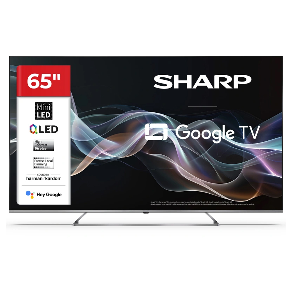 TV 65" SHARP 65JP7265E 4K UHD QLED MiniLED Smart Google TV black