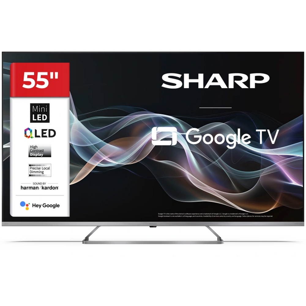 TV 55" SHARP 55JP7265E 4K UHD QLED MiniLED Smart Google TV black