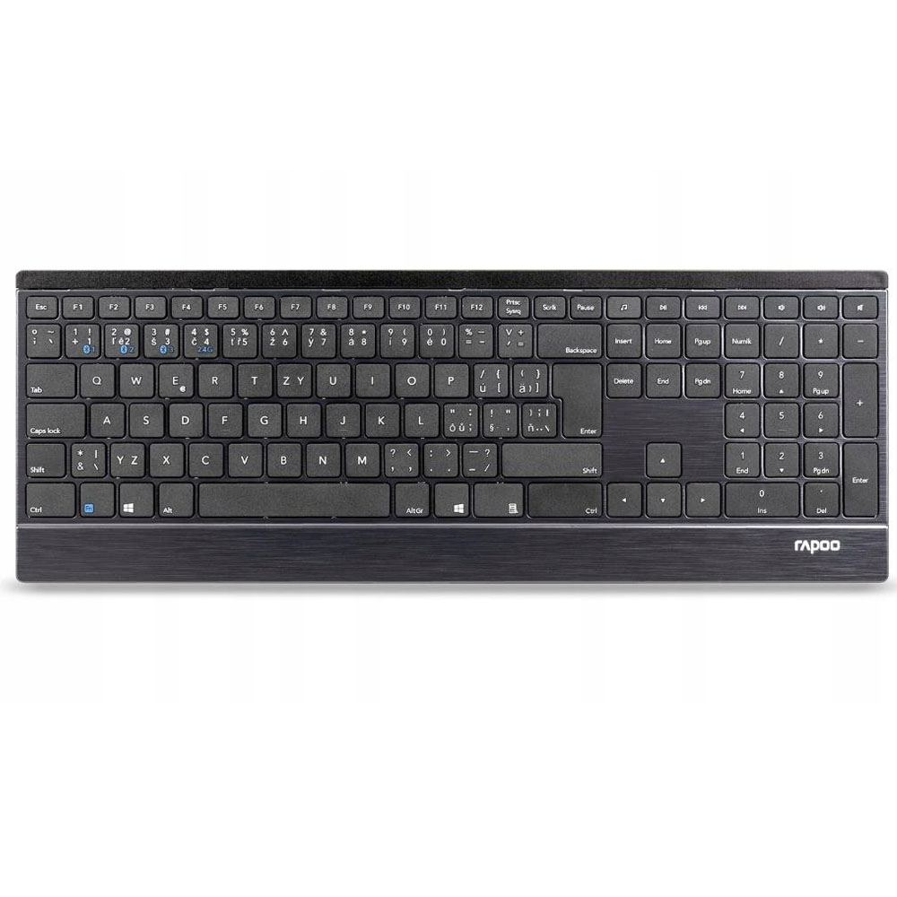 Cordless Keyboard RAPOO Ε9500Μ Multi-Mode Ultra-Slim GR black