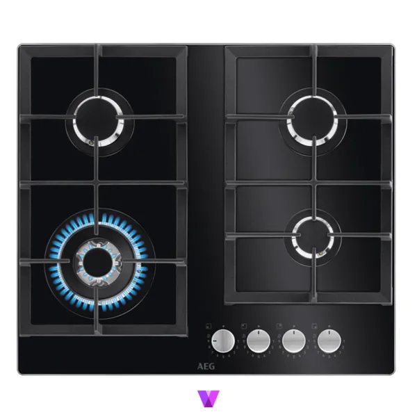 Aeg Gas Hob 6000 Series  - 60cm, Glass Black