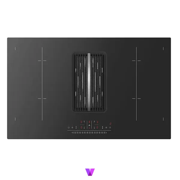 Midea Induction Hob with Integrated Ventilation System  - 80cm, Black