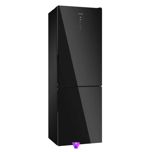 Amica Fridge Freezer - Glass Black