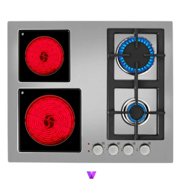 Super Gas-Electric Hob - 60cm, Inox