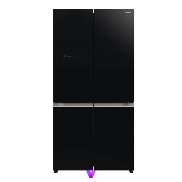 Hitachi 4-Door Refrigerator  - Glass Black