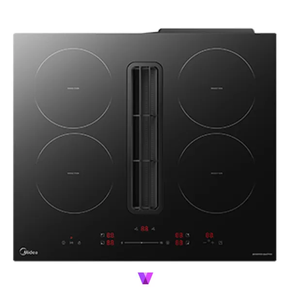 Midea Induction Hob with Integrated Ventilation System - 60cm, Black