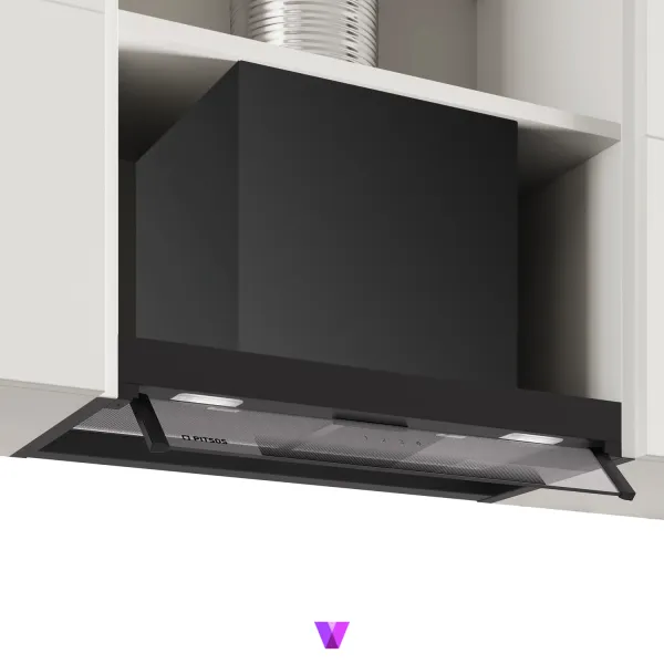 Pitsos Built in Box Hood - 60cm, Matte Black