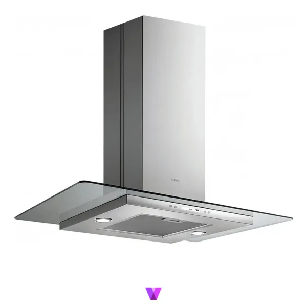 Elica Flat Glass Wall Mount Hood - 90cm, Inox
