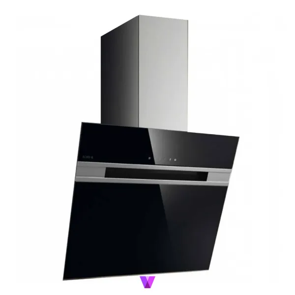 Elica Stripe Incline Hood - 60cm, Glass Black