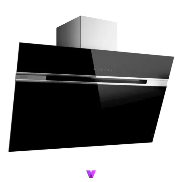 Elica Stripe Incline Hood - 90cm, Glass Black