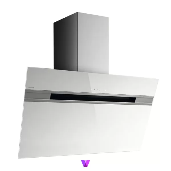 Elica Stripe Incline Hood - 90cm, Glass White