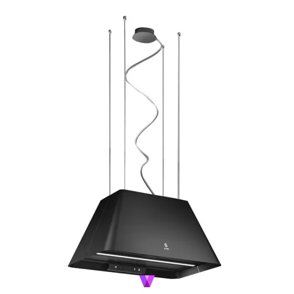 Elica Ikona Light Island Hood - 60cm, Black